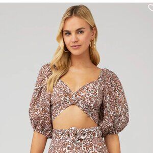 Revolve x MinkPink Jedda Crop Blouse in Paisley